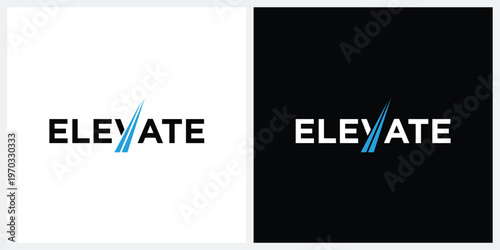 elevate word mark logo design 
