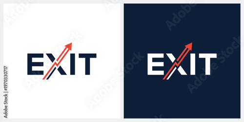 Minimalist text exit logo design