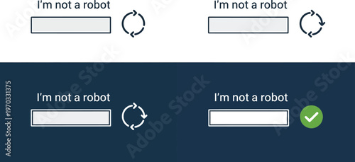 CAPTCHA verification interfaces display security checks for website access, ensuring human.
