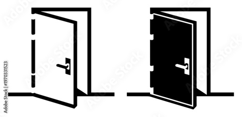 open door icon entrance exit symbol