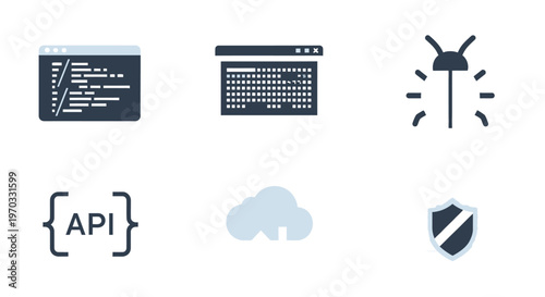 Collection of modern digital devices and gadgets in a flat illustration