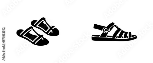 Elegant Flat-Footbed Sandals Silhouette