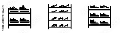 B&W Shoe Rack Display