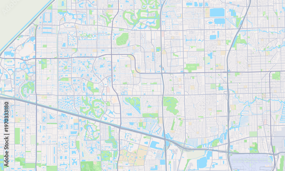 Obraz premium Plantation Florida map