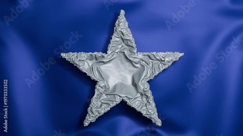 3D deflating star shape silky ripple fluid background