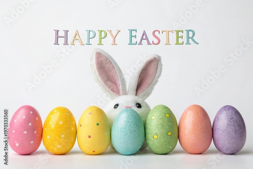 ultra hd easter composition featuring colorful eggs floral elements festive spring design.