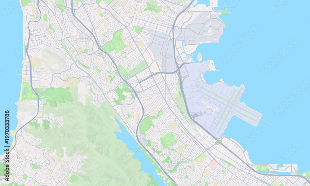 Obraz premium San Bruno California map