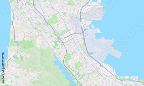 Tableau sur toile San Bruno California map