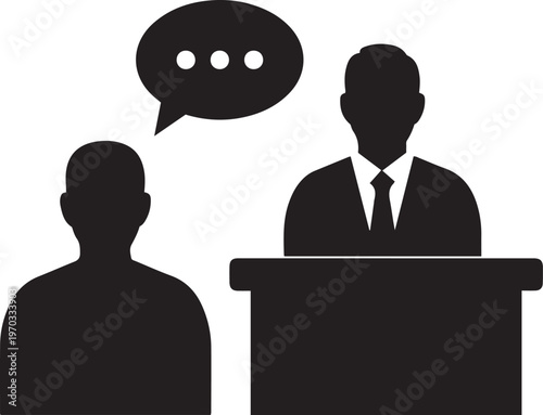 Business Interview Icon Job Interview and Communication Symbol