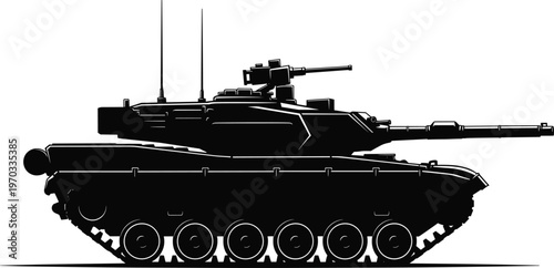 Tableau sur toile Military Tank Icon with Armored Vehicle Design and Weaponry for Combat, Defense,