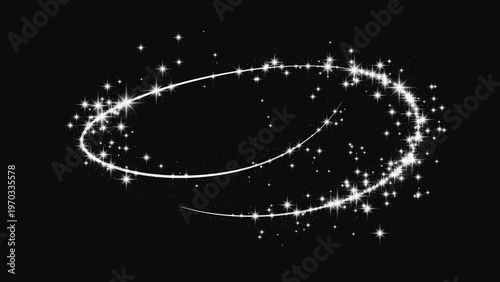 Silver glittering confetti wave and stardust