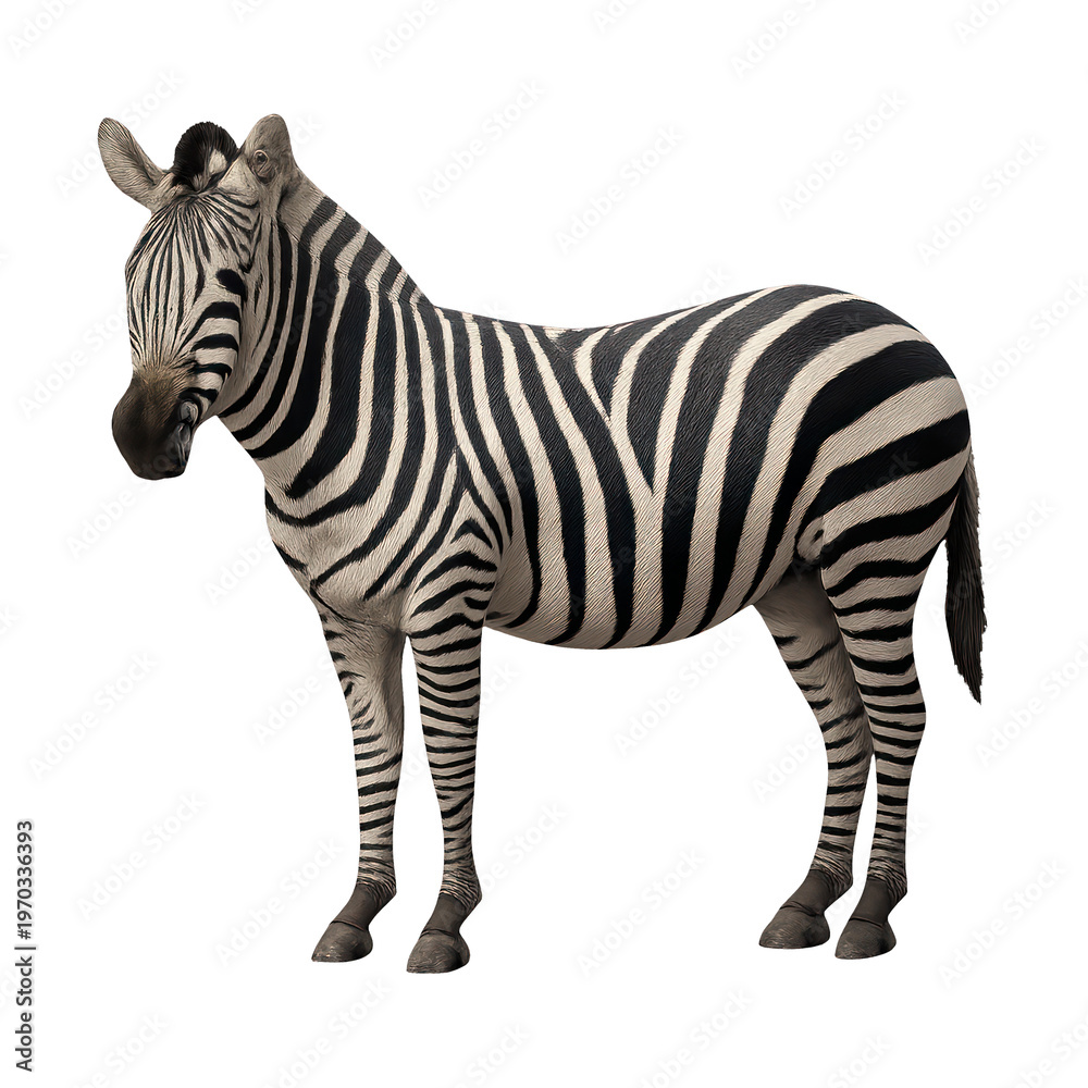 Fototapeta premium PNG Realistic zebra standing gracefully.