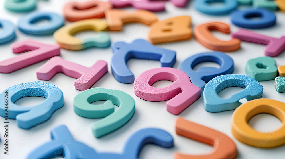 Fototapeta premium abc letters and numbers