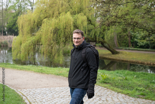 Portrait of middle-aged man park Brussels