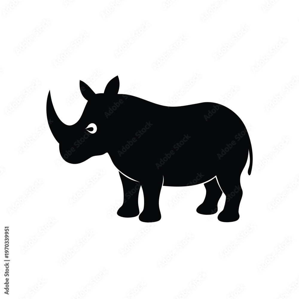 Fototapeta premium Rhino Silhouette Icon Wildlife Vector Graphic Design Element