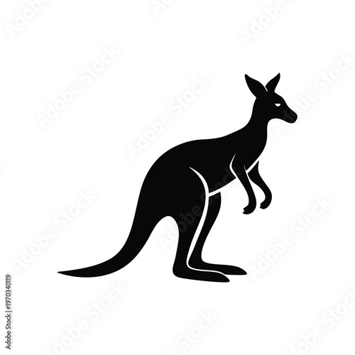 Kangaroo Silhouette Icon Design Vector Illustration Wildlife