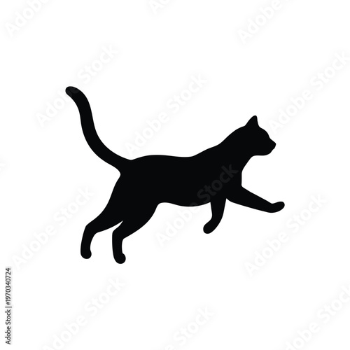 Elegant Cat Silhouette Design For Pet Store Graphics