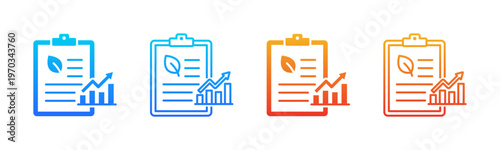 Sustainability Strategy icon sheet multiple style collection