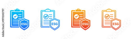 ESG Strategy icon sheet multiple style collection