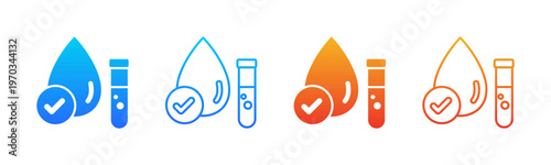 Water Quality icon sheet multiple style collection