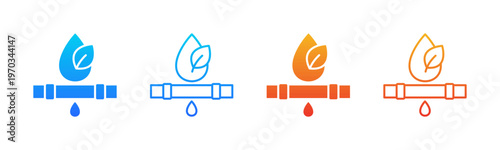 Water Conservation icon sheet multiple style collection