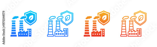 Pollution Control icon sheet multiple style collection