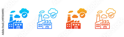 Air Quality icon sheet multiple style collection