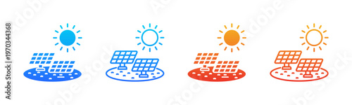 Solar Farms icon sheet multiple style collection