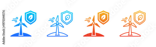 Wind Farms icon sheet multiple style collection