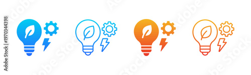 Energy Efficiency icon sheet multiple style collection