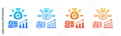 Sustainable Investment icon sheet multiple style collection