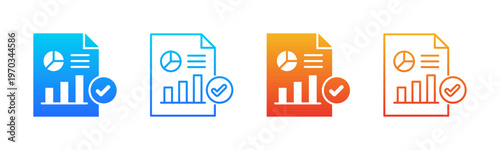 KPI Reporting icon sheet multiple style collection