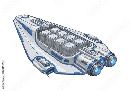 Futuristic Spacecraft with Advanced Propulsion System.