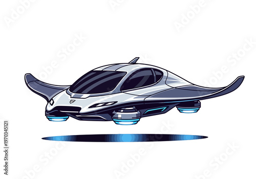 Futuristic Flying Car with Advanced Design.