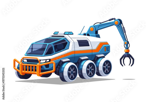 Heavy Duty Tow Truck Vehicle Illustration.