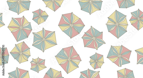 Colorful Origami Paper Kites Flying.