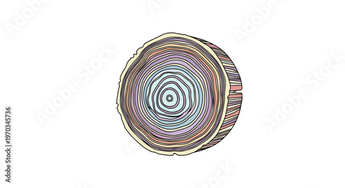 Colorful spiral design on object.