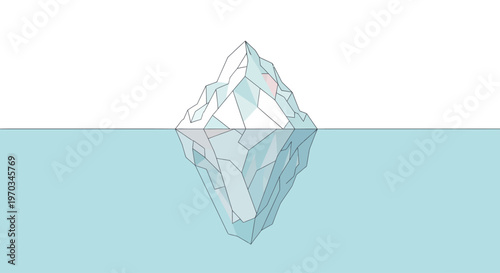 Iceberg floating in the ocean water.