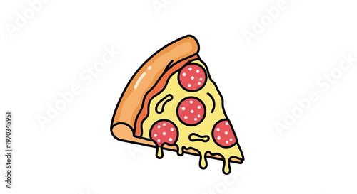 Slice of pepperoni pizza cheese.