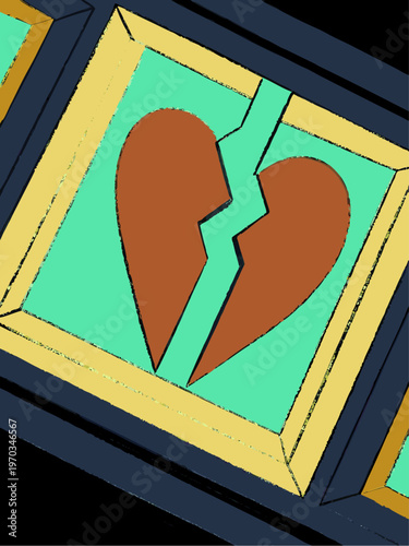 Broken Heart Breakup Concept Isolated Vector Illustration