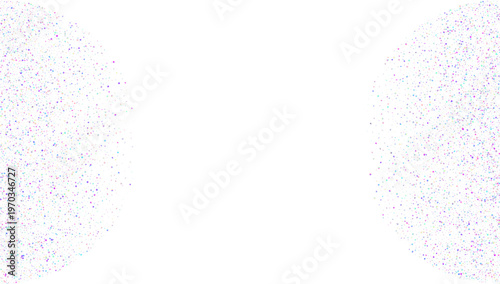 Unicorn Tinsel. Pink Glitch Glitter And Purple Carnival Confetti. Abstract Birthday Background On White. Realistic Bokeh With Silver Glare And Surprise Sparkle. Blue Unicorn Tinsel