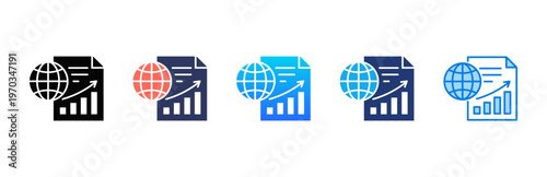 Climate Reporting icon sheet multiple style collection