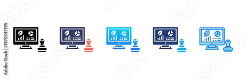 Compliance Monitoring icon sheet multiple style collection