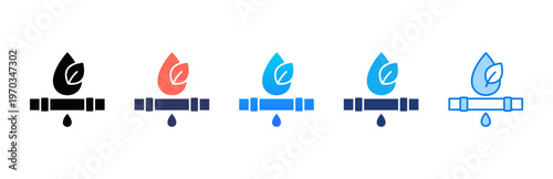 Water Conservation icon sheet multiple style collection