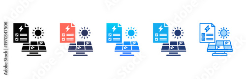 Renewable Projects icon sheet multiple style collection