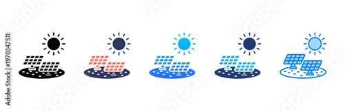Solar Farms icon sheet multiple style collection