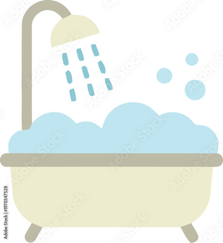 Relaxing bath time a simple illustration of a full bathtub