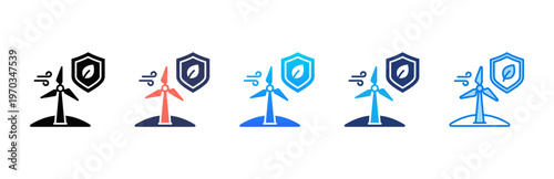 Wind Farms icon sheet multiple style collection