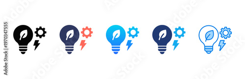 Energy Efficiency icon sheet multiple style collection
