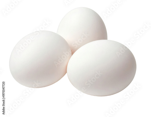 White eggs, raw protein food, transparent background